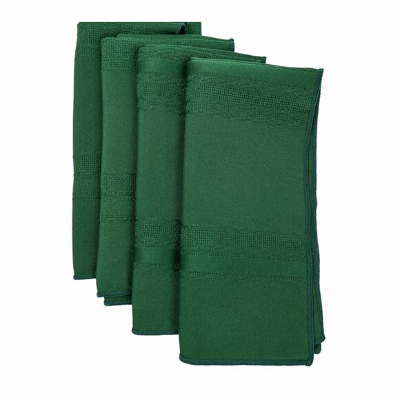 Dinner Napkins Lot 8 Festive Green Red Woven Cloth Cutwork Square 17" - Picture 3 of 10